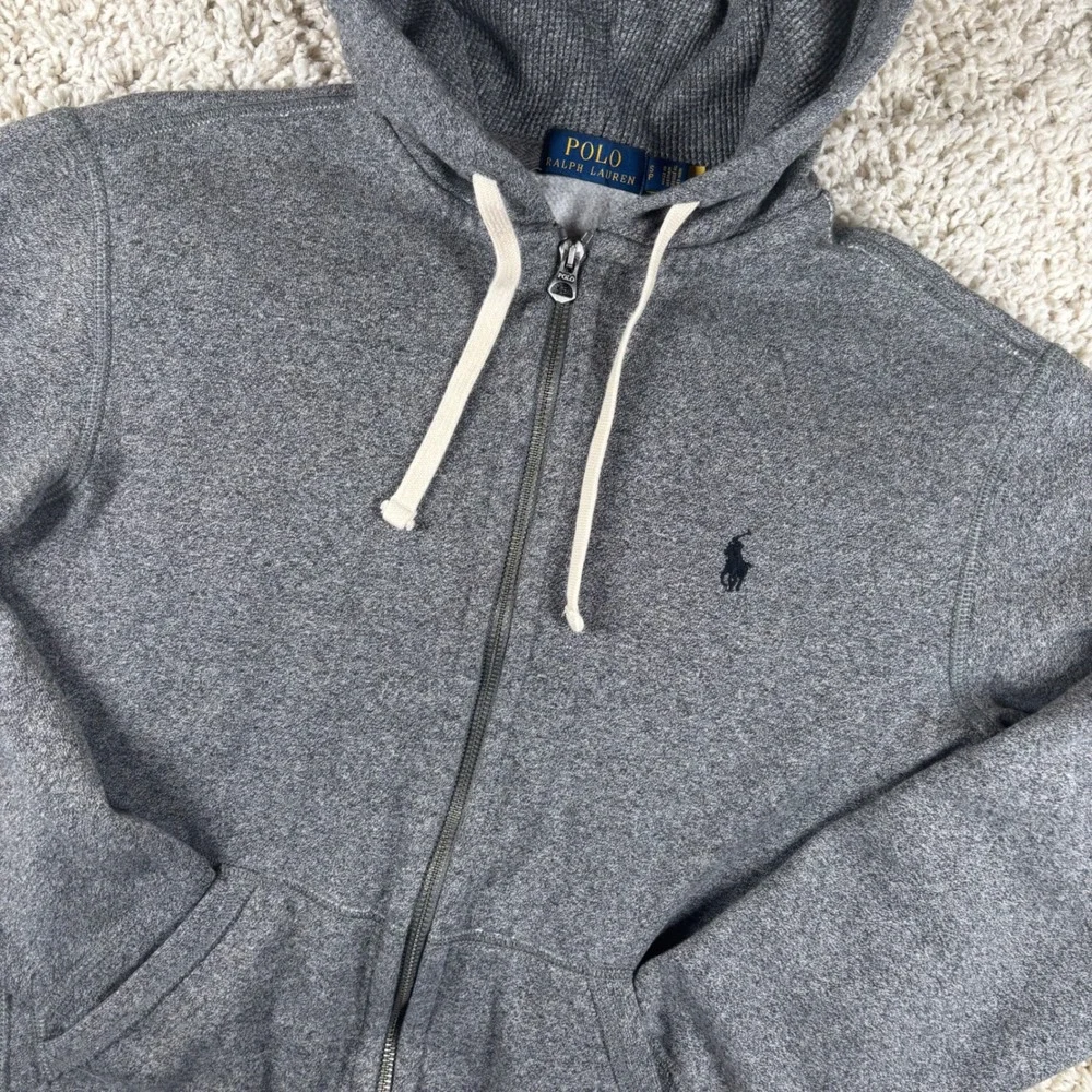 Polo Ralph Lauren Mens Hoodie S Gray Full Zip Pony Logo Preppy Old Money
